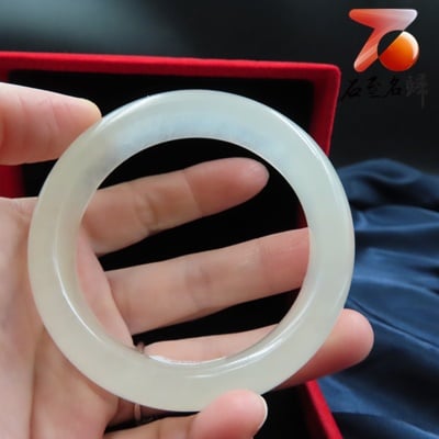 高冰料蠶絲玉 寬版玉鐲3