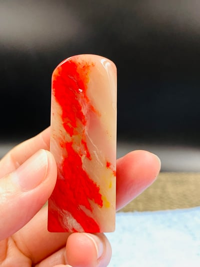 精品老巴林 羊脂玉雞血印章2