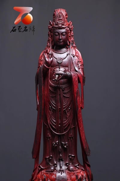 印度小葉紫檀 手工清刀【南海觀音】2