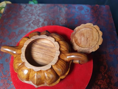 海南黃花梨藝術品【凌花壺-南瓜壺】4