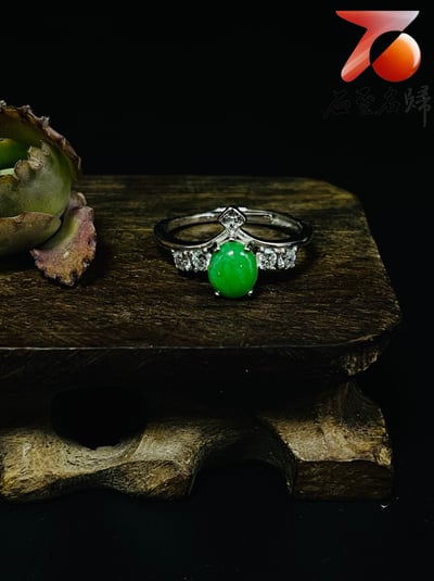 翡翠A貨+925銀【王者戒指】附玉石鑑定書1