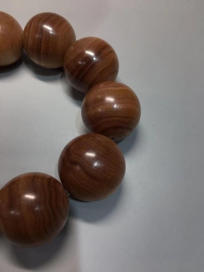 限量4條 印度老山檀香邁索爾正區虎皮紋黑油沉水 25mm手珠22