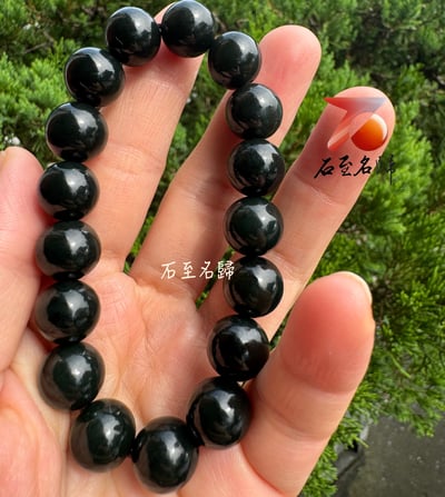 天然青玉/墨玉手珠 15/12/10/8mm手珠4