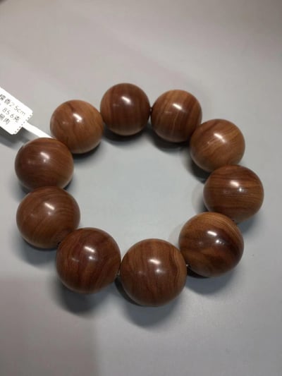 限量4條 印度老山檀香邁索爾正區虎皮紋黑油沉水 25mm手珠8