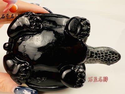 丹東石純手工雕烏龜 張國民雕刻家作品【納紋財龜】6