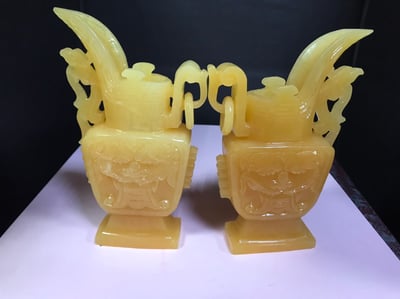 中華文化復刻 【金凍石酒樽ㄧ對】3