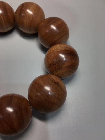 限量4條 印度老山檀香邁索爾正區虎皮紋黑油沉水 25mm手珠11