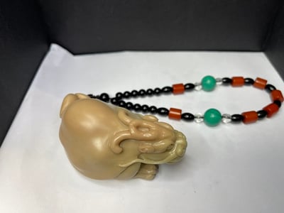 老師傅手工 寮國旗降體手把件【古獸龍龜】4