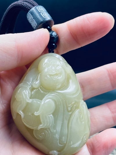 和田玉新疆且末料【元寶福彌勒】3