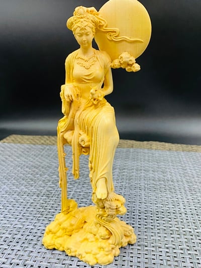 黃楊木精雕作品【嫦娥仙子】2