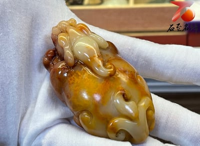 壽山石雕件【招財瑞獸】老師傅手工 附精美收藏禮盒3