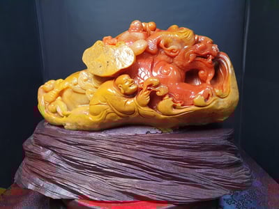 寮國田黃石【瑞壽呈祥】2