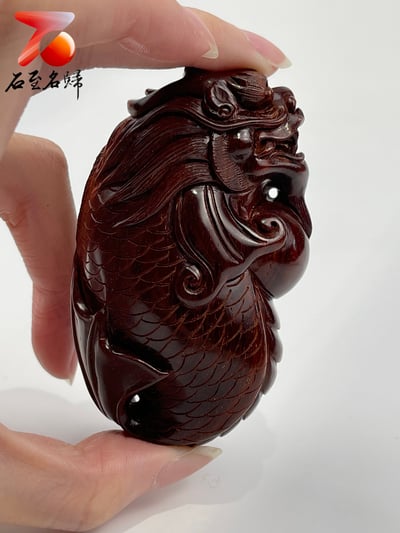 印度小葉紫檀高油密料 湘工手作【龍魚】1