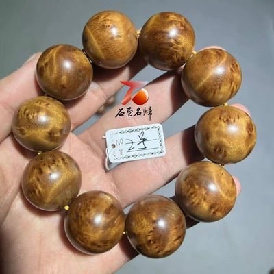 天然 金絲楠木小葉楨楠｜水波瘤疤 25mm手珠2號2