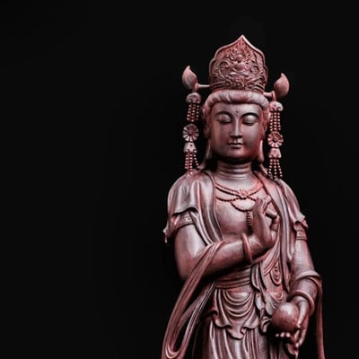 印度小葉紫檀清刀手作【御龍觀音】3