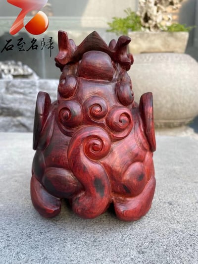 印度小葉紫檀高油密老料純手工製【如意招財貔貅】4