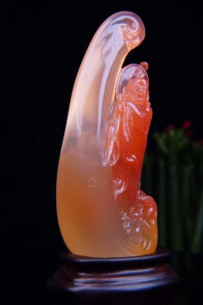 收藏級!極品水洞桃花擺件【菩提達摩】7