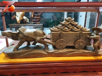 大師級雕工 海南沉香收藏【牛氣沖天-財源滾滾】1