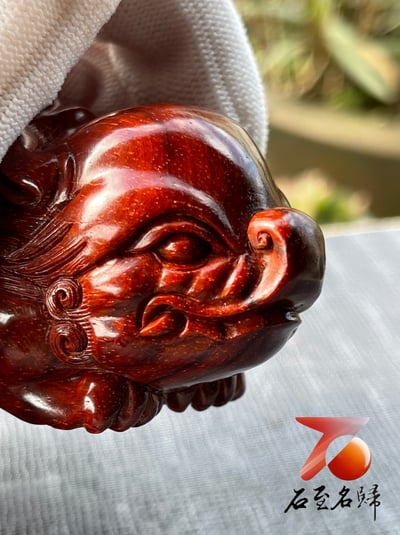 專食惡夢的瑞獸 印度小葉紫檀高油密二膘材質 湘工手作 【食夢貘】2