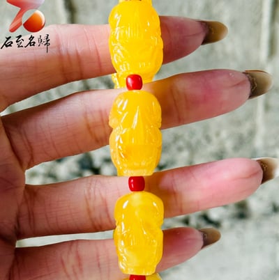 霸氣加持·財運護身 | 烏料滿蜜滿蠟暴力鷄油黃貔貅14mm手鏈3