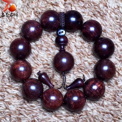 海南黃花梨絕品紫油梨20mm×12+1顆 重量59.6克2