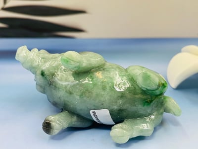 天然A貨 糯地正絲帶黑翠 附收藏證書【山豬】6