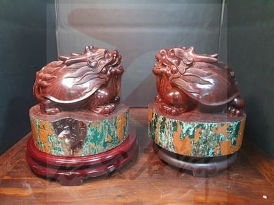 印度小葉紫檀 中子親刻【仁壽龍龜】1