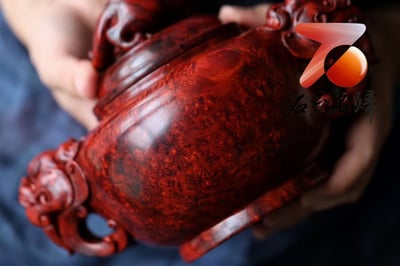 印度小葉紫檀瘤疤料製【貔貅壺瘤疤罐】4