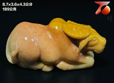 精美壽山石 老師傅手工雕刻【牛氣沖天】2