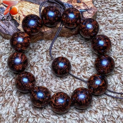 臻藏 海南黃花梨老料 爆滿芝麻瘤疤花18mm手珠6