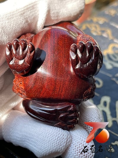 印度小葉紫檀高油密二膘材質 湘工手作【金蟾】7