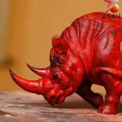 印度小葉紫檀 純手工製作【犀（富）牛】3