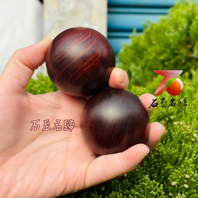 天然印度小葉紫檀 滿瘤疤保健球收藏套組 單顆直徑 5 公分 成對收藏 把玩養身首選3