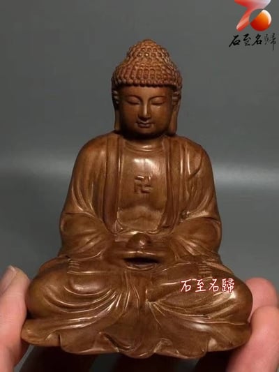 天然野生 印度邁索爾老山檀香 頂級黑肉沉水去心二膘料【阿彌陀佛】7