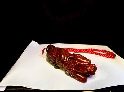 老師傅手工 壽山五彩石手把件【麒麟呈祥】5