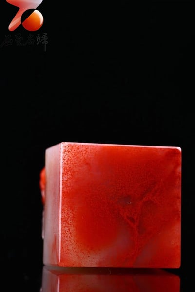 臻藏 壽山水洞朱砂印章【鰲魚】8