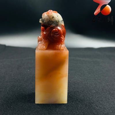 天然 極品老撾芙蓉石結晶透光料｜母子貔貅方印【母子聚財・福運相承】3