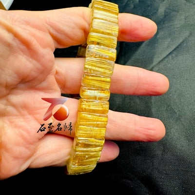 一物一拍｜天然巴西順絲鈦晶水晶手排 寬14.1mm 手圍17公分4