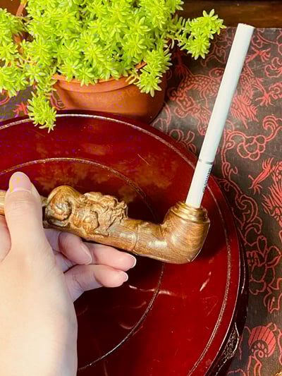 招財金絲楠貔貅菸斗1