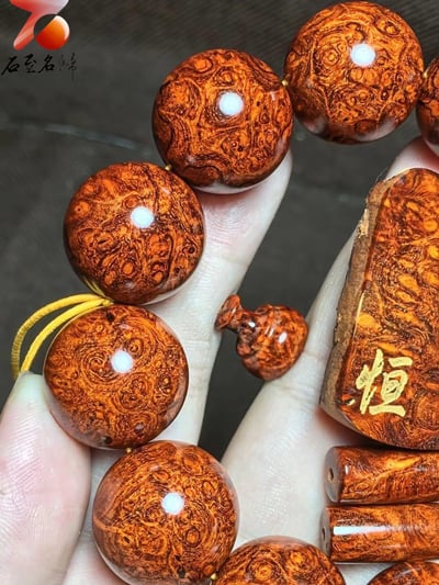 印度小葉紫檀20mm×12顆黃金底老料 【恒】5