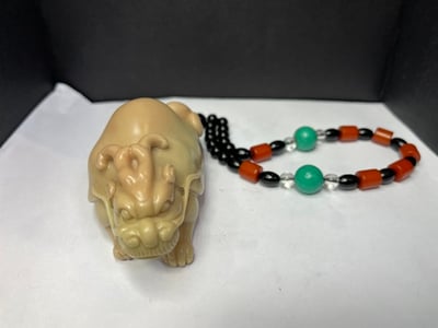 老師傅手工 寮國旗降體手把件【古獸龍龜】5