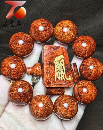 超漂亮印度小葉紫檀25mm×10顆【一帆風順】1