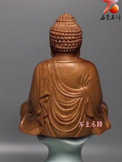 天然野生 印度邁索爾老山檀香 頂級黑肉沉水去心二膘料【阿彌陀佛】2