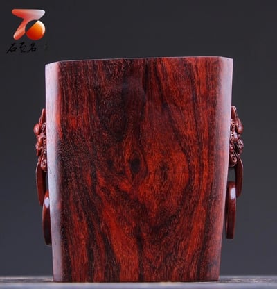 印度小葉紫檀【方形螭龍筆筒】3