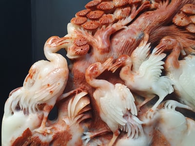 壽山石擺件【松鶴延年】3