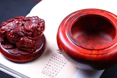 印度小葉紫檀老料製【金蟾大茶葉罐/儲物罐】3