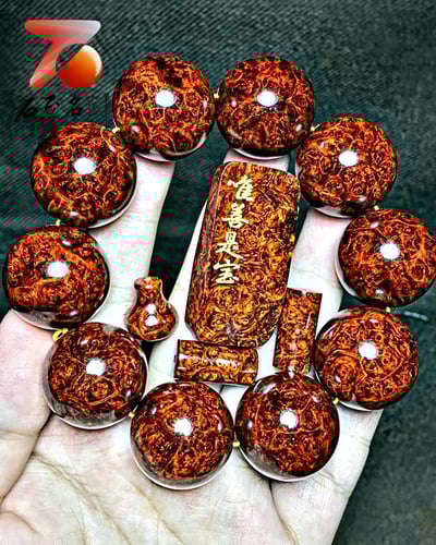 印度小葉紫檀手珠【唯善是寶】 最美滿纓子瘤 25mm×101