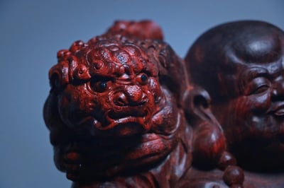 印度小葉紫檀清刀款【戲獅彌勒】6