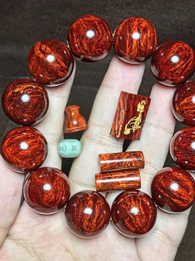 印度小葉紫檀20mm 瘤疤+金星【佛手】2