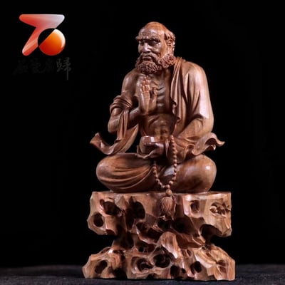 印度老山檀香清刀造像【禪宗達摩祖師】3